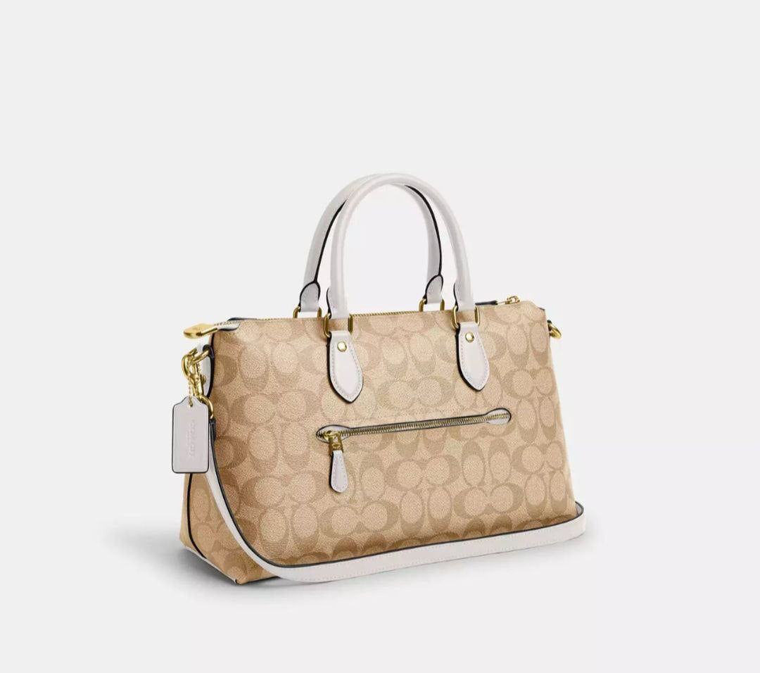 Coach Signature Stripe Crossbody Shoulder Bag - White Stripes