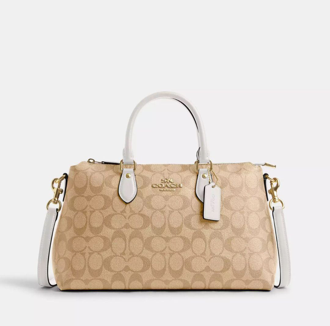 Coach Signature Stripe Crossbody Shoulder Bag - White Stripes