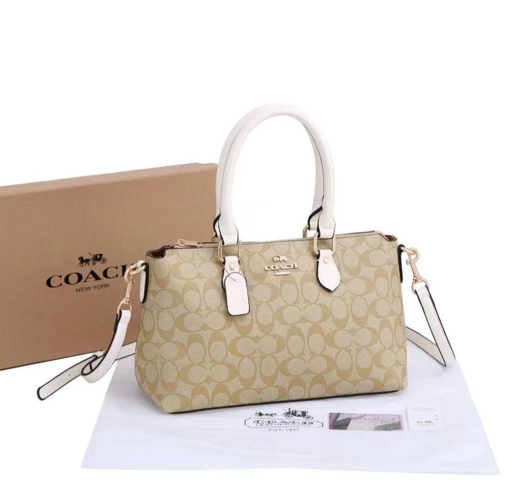 Coach Signature Stripe Crossbody Shoulder Bag - White Stripes