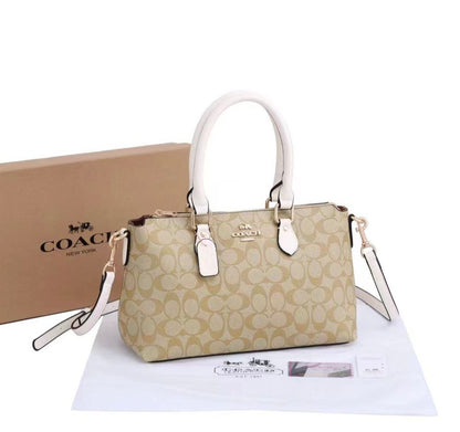 Coach Signature Stripe Crossbody Shoulder Bag - White Stripes